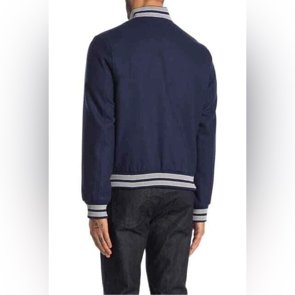 SLATE & STONE Wool Blend Varsity Baseball Letter Jacket Blue Size XXL $398 NWT - Picture 2 of 6